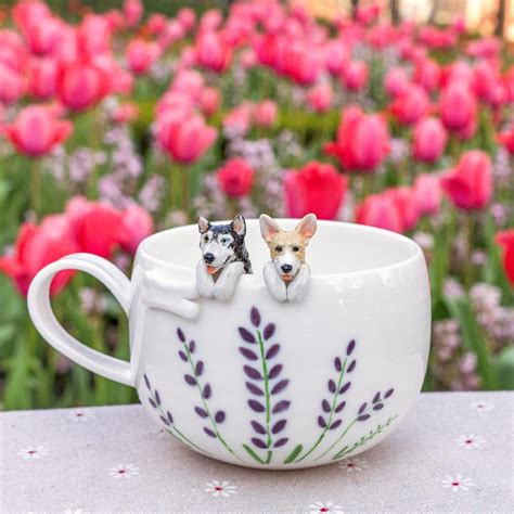Custom Pet Mug With Pet Figure Handmade Ceramic Mug Peekaboo Pet Mug ...