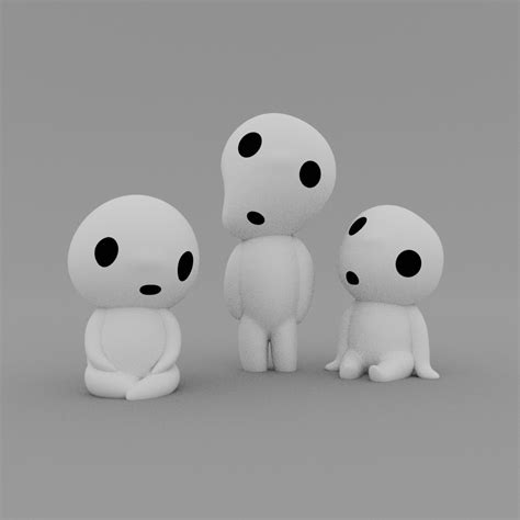 🌳 Tree Spirits ( Kodama ) - Princess Mononoke・Free 3D File for 3D ...
