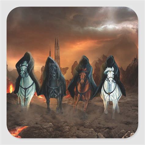 Four horsemen of the apocalypse square sticker – Artofit