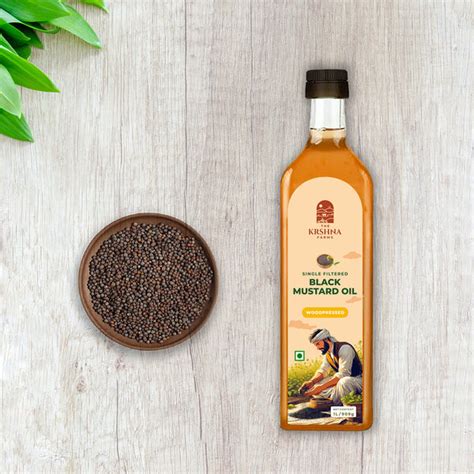 Krshna Farms Wood Cold Pressed Mustard Oil 1L at Rs 410 | Sarso Ka Tel ...