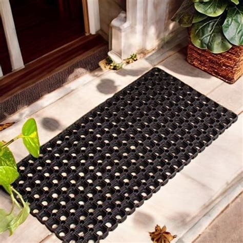 CASA-NEST Rubber Hollow Outdoor Door Mat (Black) Size=18x30 Inch ...