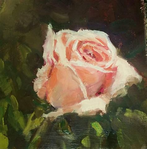 Impressionistic Pink Rose Painting by Terry Moss