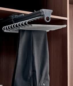 Drip Soft Close Pull-Out Trouser/Saree Rack for Wardrobe Top-Mounted ...