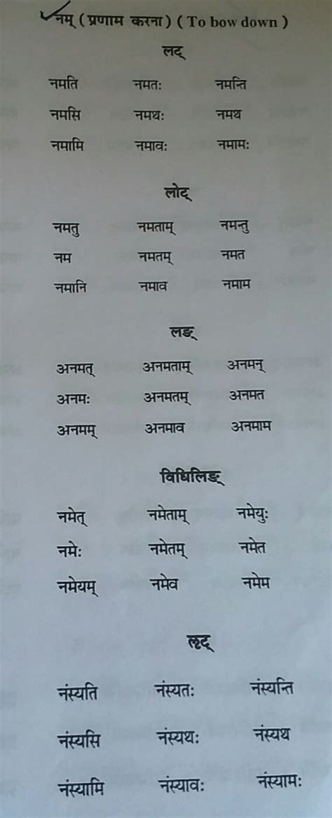 Nam dhatu roop in sanskrit - Brainly.in
