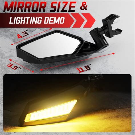 Buy Esploratori UTV Side Mirrors for 1.5-2 Roll Bar, RZR Side Mirrors ...