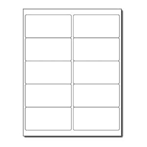 White Removable Labels - Mailing Size 2" x 4" - 10 per Sheet - for ...