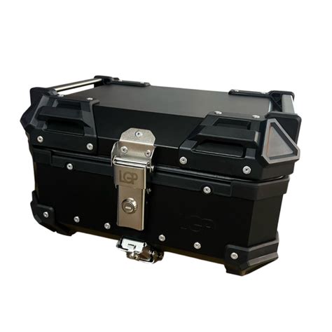 LGP 25L Black Aluminum Motorcycle Top Box – Secure & Compact Storage