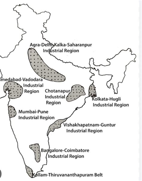 . Locate and label the following industrial regions of India on the ...