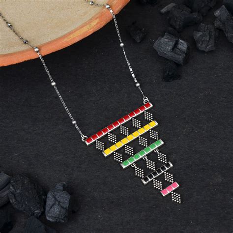 Folklore Waterfall Enamelled Beaded Necklace – VOYLLA