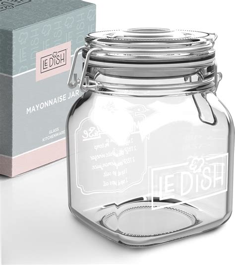 Amazon.com: Le Dish Wide Mouth Mason Jar 32 oz | Homemade Mayonnaise ...