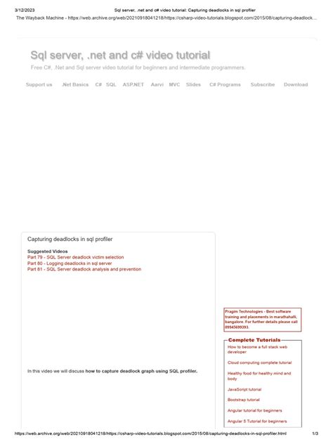 SQL Server Profiler Deadlocks 的图像结果