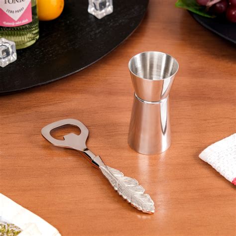 Elegant Stainless Steel Bottle Opener And Peg Measurer Set Of 2 Online ...