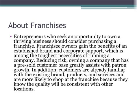Benefits of Owning a Franchise | PPTX