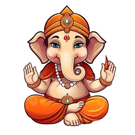 Cartoon Cute Ganesha In Hindu God Clipart, Cute Clipart, Cartoon ...