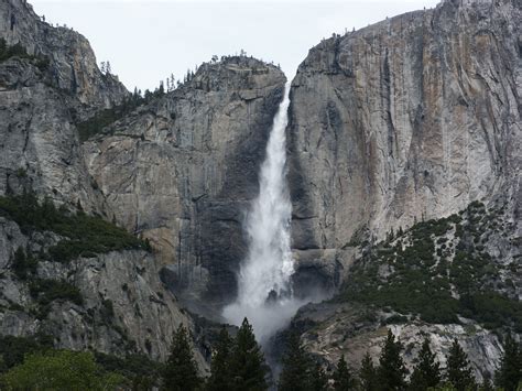 Free Images : landscape, forest, waterfall, mountain range, yosemite ...