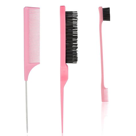Amazon.com : Slick Back Hair Styling Set: 3 Bristle Brushes, Teasing ...