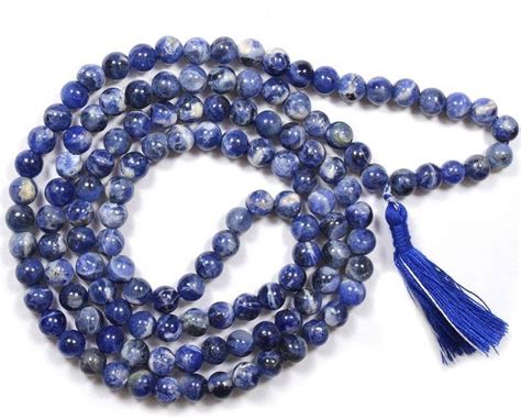 Blue Sodalite stone Mala for Rahu & Sagittarius – Kalyanastrogems