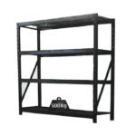 Rak Besi Krisbow 4 Tingkat – Rak Gudang Medium Duty Hitam