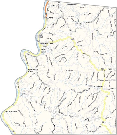 Marshall County Map, West Virginia - US County Maps