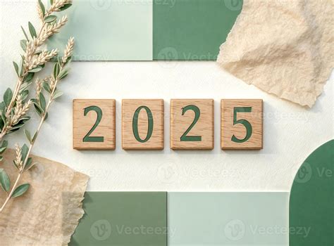 wooden number blocks displaying two thousand twenty-five 53475201 Stock ...