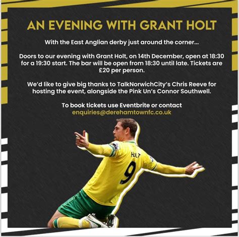 An Evening with Grant Holt, Dereham Town F.C., 14 December 2023 ...