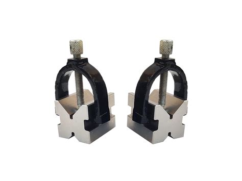 HAMMER MAN Hardened Tool Steel Vee V Block Pair Set with Clamps ...