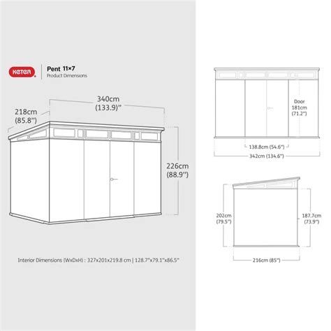 Keter 11’x 7 Ashwood Signature Heavy Duty Plastic Pent Shed → ...