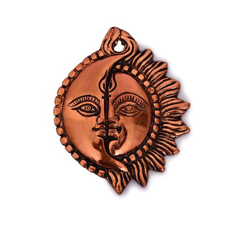 Om Crafts Sun And Moon Face In Antique Dual Finish | Desertcart INDIA