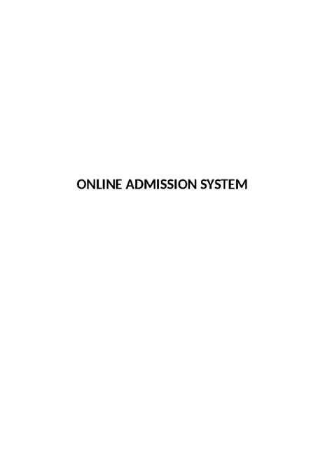 Online Admission System Project - ONLINE ADMISSION SYSTEM ABSTRACT An ...