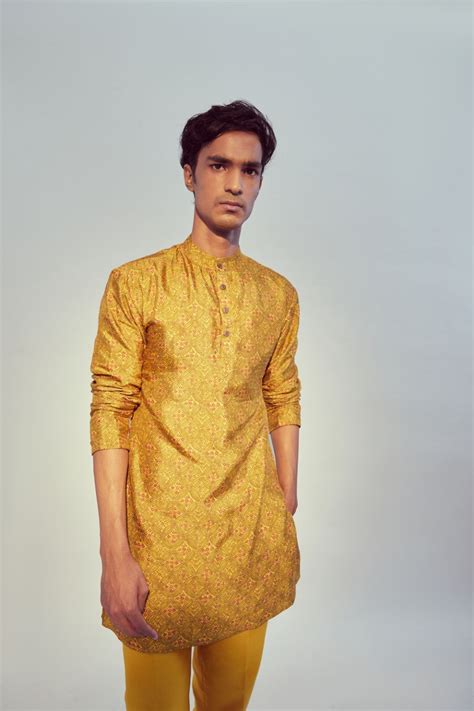 Buy Yellow Kurtas For Men, Yellow Kurta Set Online