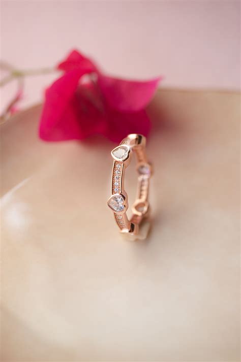 Forever Heart Rose Gold Plated Sterling Silver Ring | 925 Silver ...