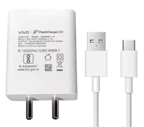 Buy Vivo Y15c Support FlashCharge 44W Fast Mobile Charger With Type-C ...