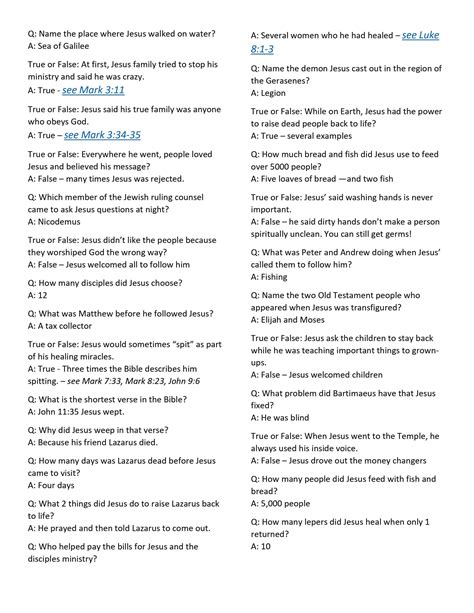 Free Printable Bible Trivia Questions - Totally Free Printables