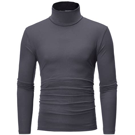 eczipvz - Men's Shirts Long Sleeve Slim Fit Soft Turtleneck Pullover ...