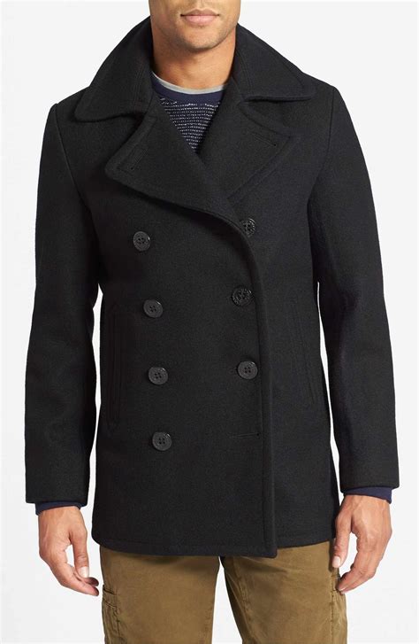 Schott NYC Slim Fit Wool Blend Peacoat | Nordstrom | Peacoat men, Mens ...