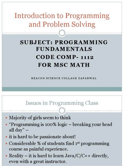 Image result for Introduction to Computer Programming Lecture