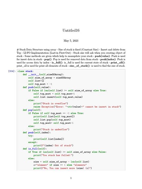 Image result for Implementation of Stack Using Array Pseduo Code Algorithm in Python