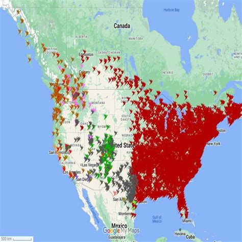 Image result for Map of Hummingbird Types Locations
