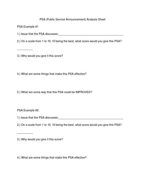 Image result for PSA Eample