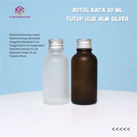 Jual botol kaca 30ml frosted tutup ulir / botol kaca tutup ulir ...