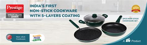 Buy Prestige Omega Deluxe Non-Stick Cookware 3 Pc Set | PFOA Free 5 ...