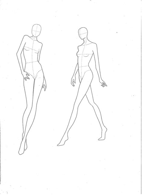 2 FASHION DESIGN CROQUIS, Fashion Template, Woman's Silhouette ...