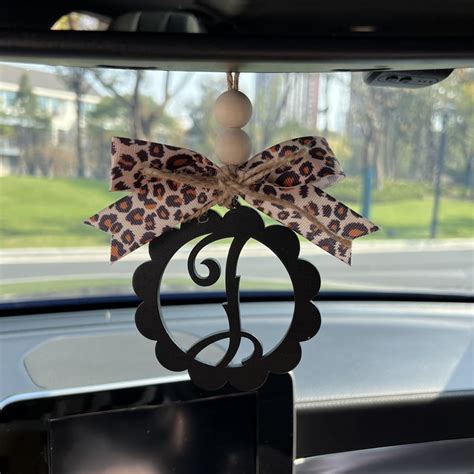 Amazon.com: NMOHYDEU Wooden Car Charms for Rear View Mirror, Leopard Car Mirror Hanging ...