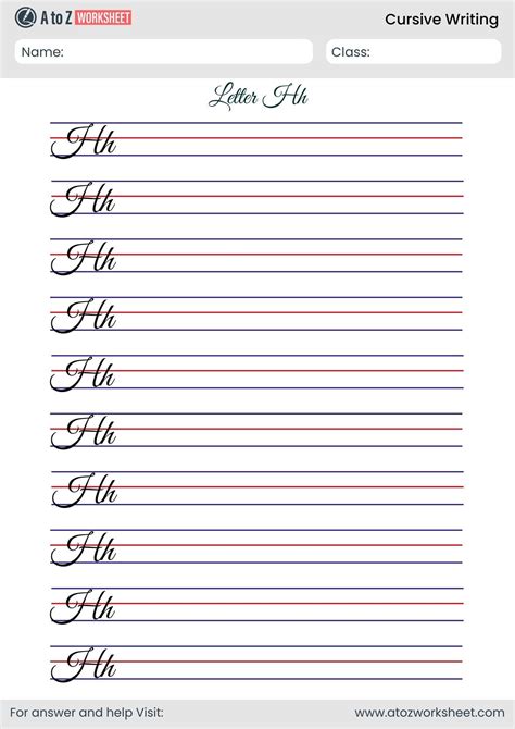 25+ Free Cursive Writing Worksheets PDF - A to Z Worksheet