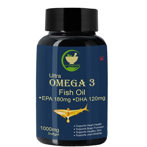 Buy FIJ AYURVEDA OMEGA 3 FISH OIL (180 MG EPA & 120 MG DHA) - 500MG 60 ...