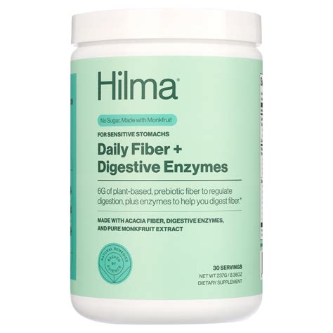 Hilma Daily Fiber + Digestive Enzymes Dietary Supplement Powder, Doctor ...