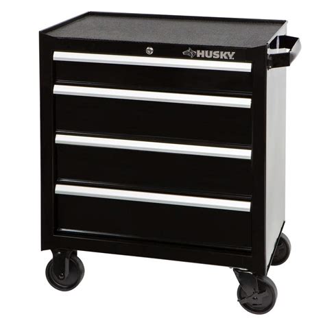 Buy Husky 26 in. W 4-Drawer Rolling Cabinet Tool Box Chest in Gloss ...