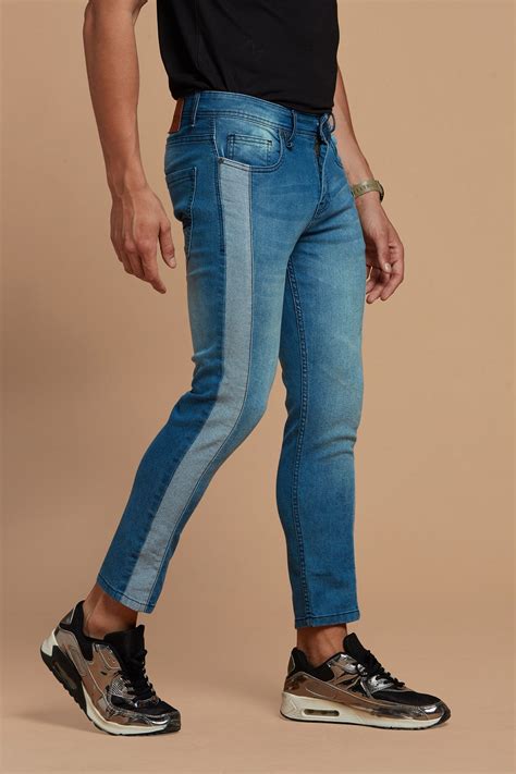 Buy Relaxed Blue with Side Strips Denim Jeans for Men – Metal Hawk
