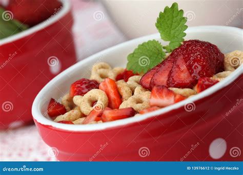 Honey Cereals with Strawberries Stock Photo - Image of cereal, fresh ...
