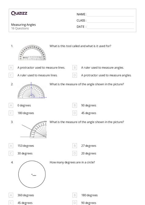 Image result for Measuring Angles Printable Worksheet